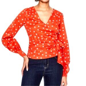 Boden cotton wrap blouse